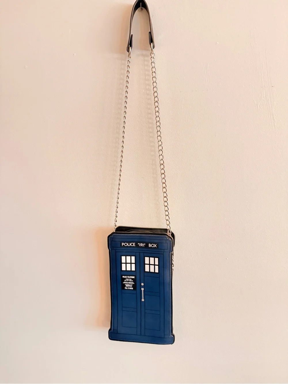 Blue TARDIS Police Box Crossbody Bag